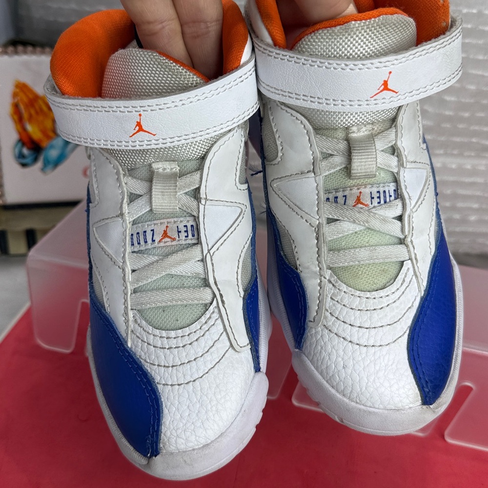 (N1)Jordan Jumpman-Unisex Baby Sneakers (11C,Boy and Girl),White,Blue and Orange - Picture 14 of 14